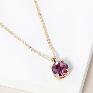 Gold Purple Lavender Birthstone Pendant Necklace Jewelry Accessories June